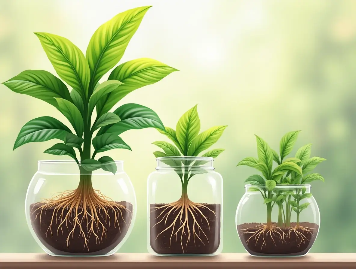 A ZZ plant cutting planted in soil, with new growth emerging, illustrating successful ZZ Plant Propagation.