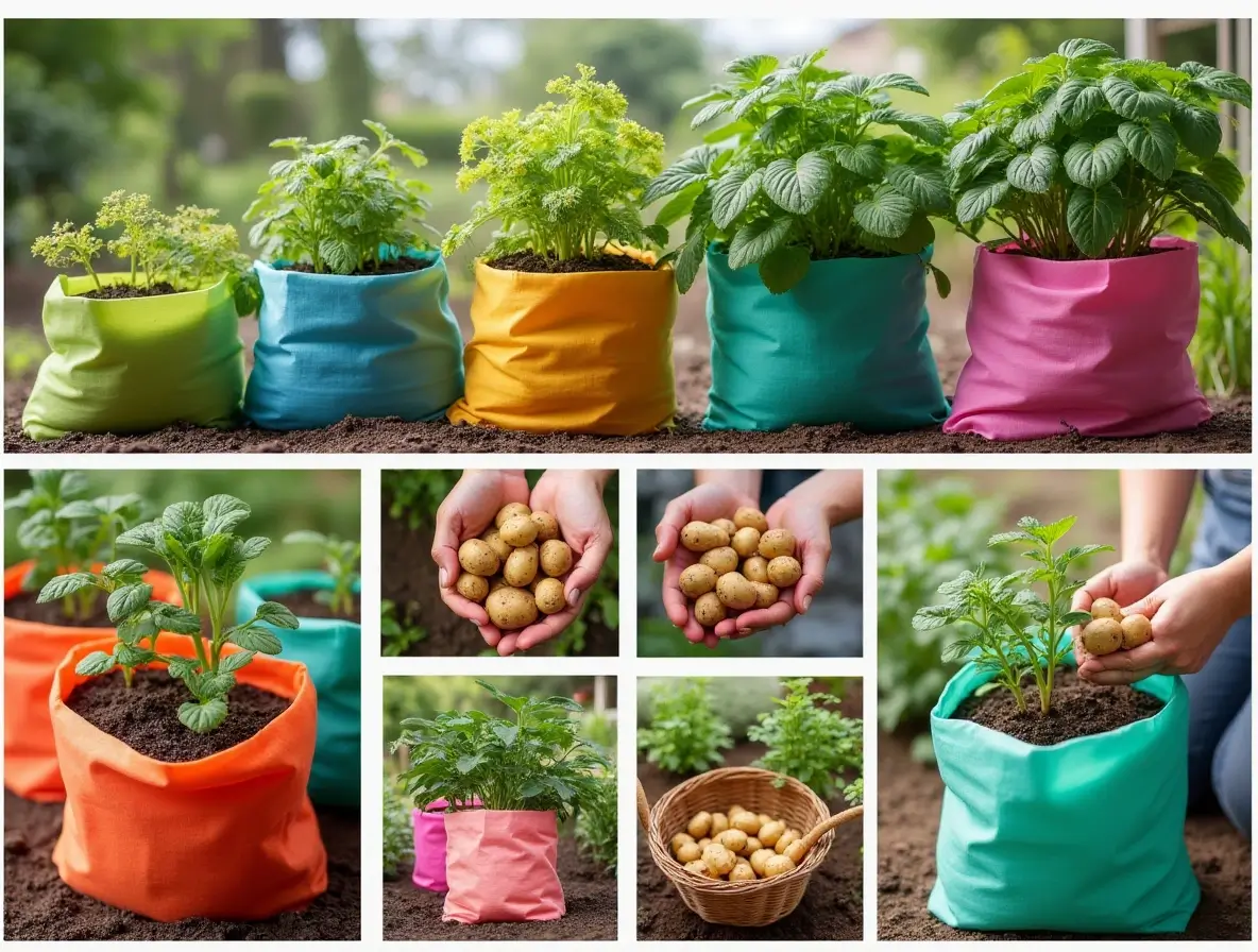 Planting sweet potato slips in soil for home garden