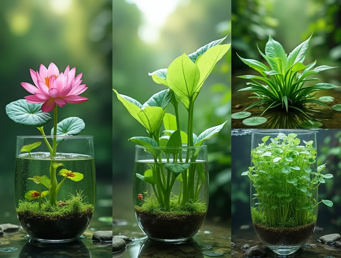 Pothos plant thriving in clear water
